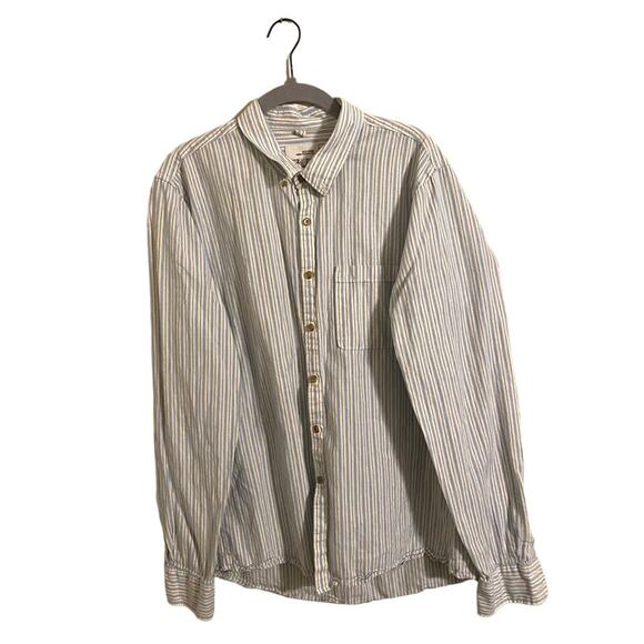 Jack Spade Blue Striped Cotton Linen Button Down Shirt Large - Picture 1 of 7